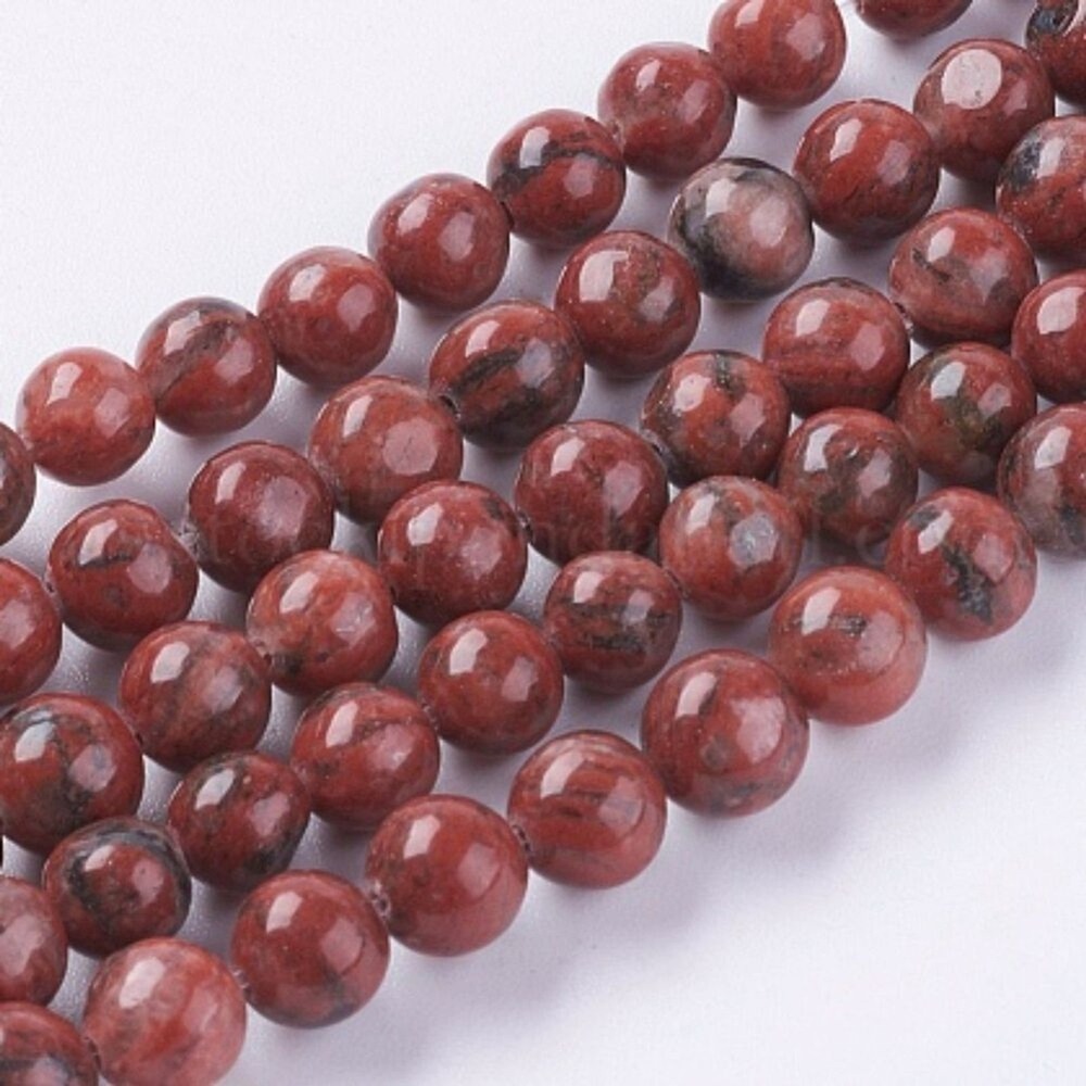 8MM Red Sesame Jasper Beads-ONE Gemstone Bead Strand-Jewelry Making‎ Crafts NWT
